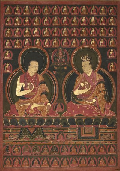 Den ottende Karmapa, Mikyo Dorje (1507-1554) og hans lærer, den første Sangye Nyenpa af Unbekannt Unbekannt